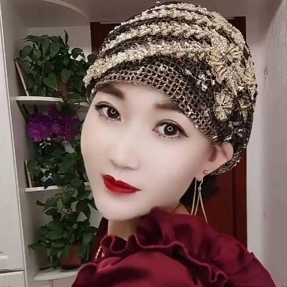 여성용 단색 무슬림 헤드 스카프 모자, 패션 코튼 레이스 터번, 무슬림 헤드피스