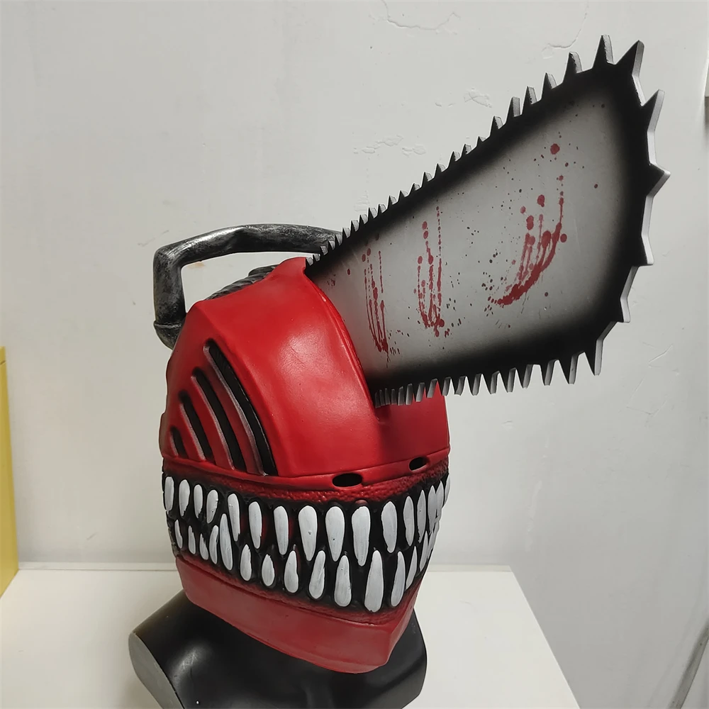  Fivean Anime Chainsaw Man Mask with Tongue , Bloody