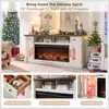 Fireplace TV Stand for 80 Inch TV - Farmhouse Entertainment Center with 42" Electric Fireplace & LED Lights,for Living Room 5