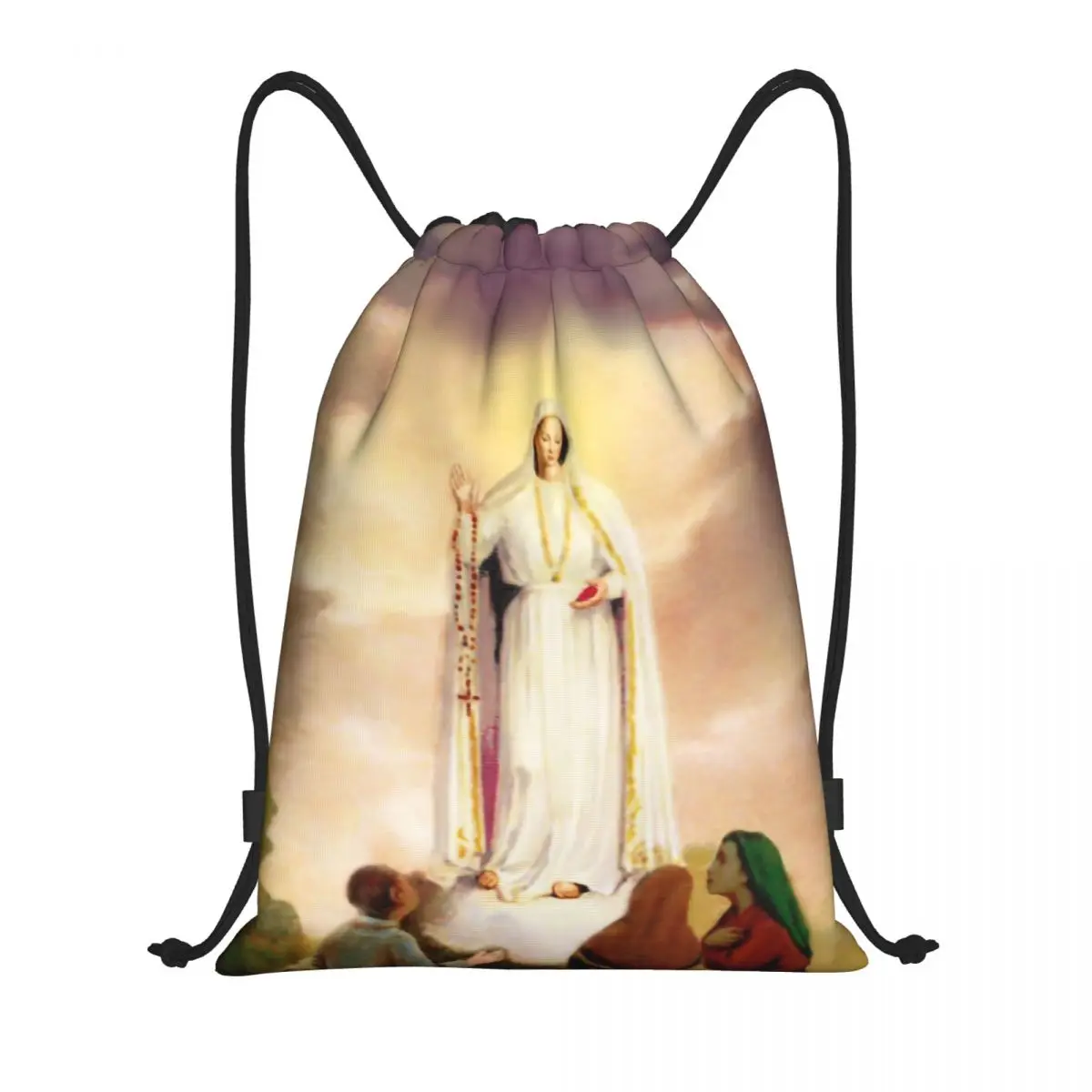 

Рюкзак на шнурке для нашей леди Фатимы, спортивный рюкзак для тренажерного зала, складная сумка для тренировок с четками, католическими, христианскими Девами Марии