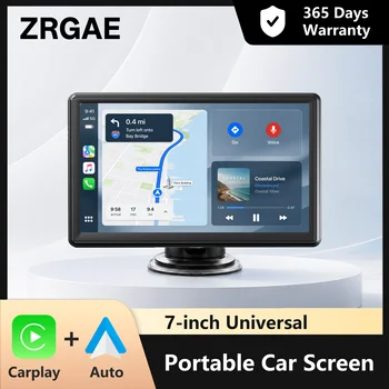 Pantalla CarPlay Portátil de 7 Pulgadas, Estéreo Inalámbrico para Auto con Android Auto, Pantalla Táctil IPS, Bluetooth, Mirror Link, Radio Universal para Auto 1