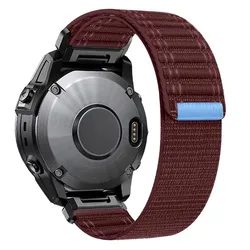 Wave Nylon Loop Strap, Quickfit Band for Garmin 22mm (Red)