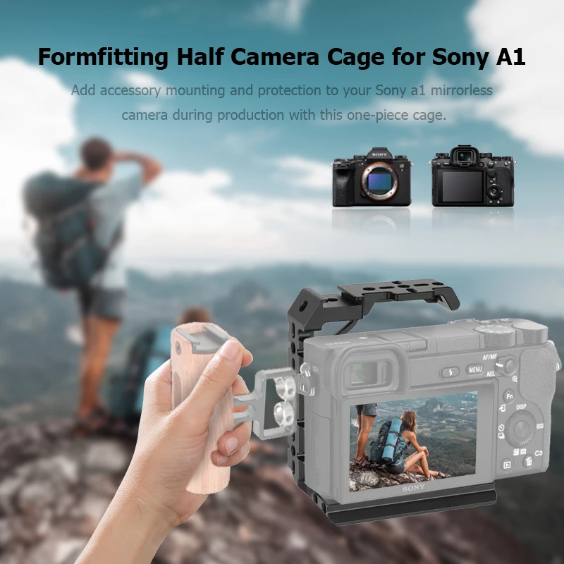 HDRIG for Sony A1 Half Cage with Arca-Type Base & NATO Rail & Shoe Mount for Monitor Light Mic DIY Accessory