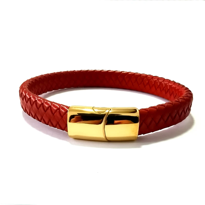 Personalized Customized Text weave Leather Bracelets Engrave logo Name Stainless Steel Bracelet For Women Men Wholesale