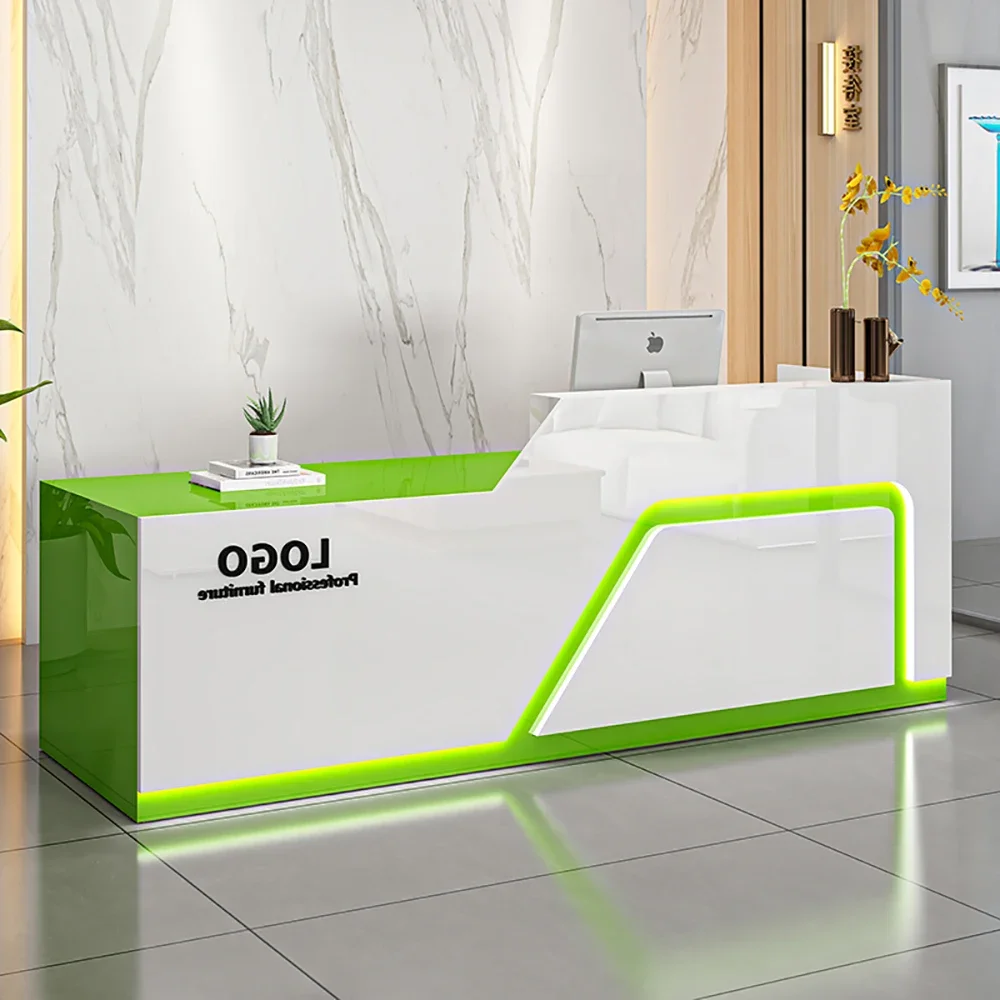 Trendy Simple Bar Counter Cabinet Wide Luxury Quality Elegant Reception Desk Modern Beauty Mostrador Commercial Furniture