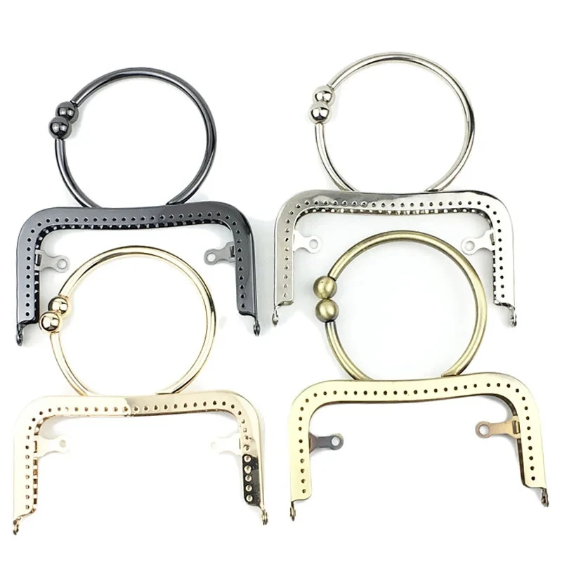 

12.5cm Metal Purse Frame Kiss Clasp Lock Ring Handle M Shape for DIY Bag Handle DIY Bag Accessory Metal Kiss Clasp Lock Frame