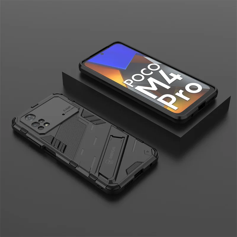ESTH® Custodia per Xiaomi Poco X4 Pro 5G con Custodia per Fotocamera Scorrevole e Supporto ad Anello [Cover Paraurti Compatibile con Supporto Magnetico per Auto], Nero