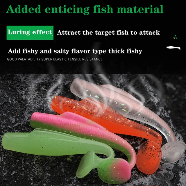 New TPR Soft Lure Worm Silicone Bait T Tail Swimbait Streamer Sea Fishing Minnow Lure 4/6/8/10/12CM Floating Wobbler Set Tackle 3