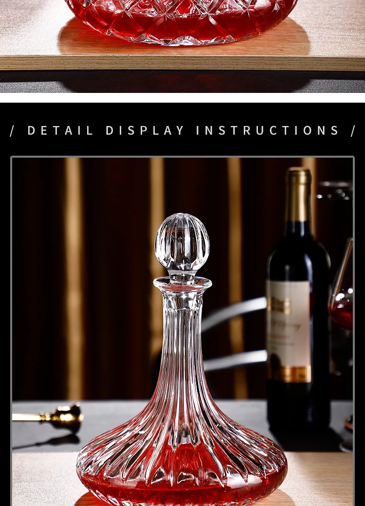 Description Picture 4 of itemHammer-patterned Crystal Glass Wine Decanter, Creative Red Wine Separator, High-grade Whisky Decanter, 1100ml