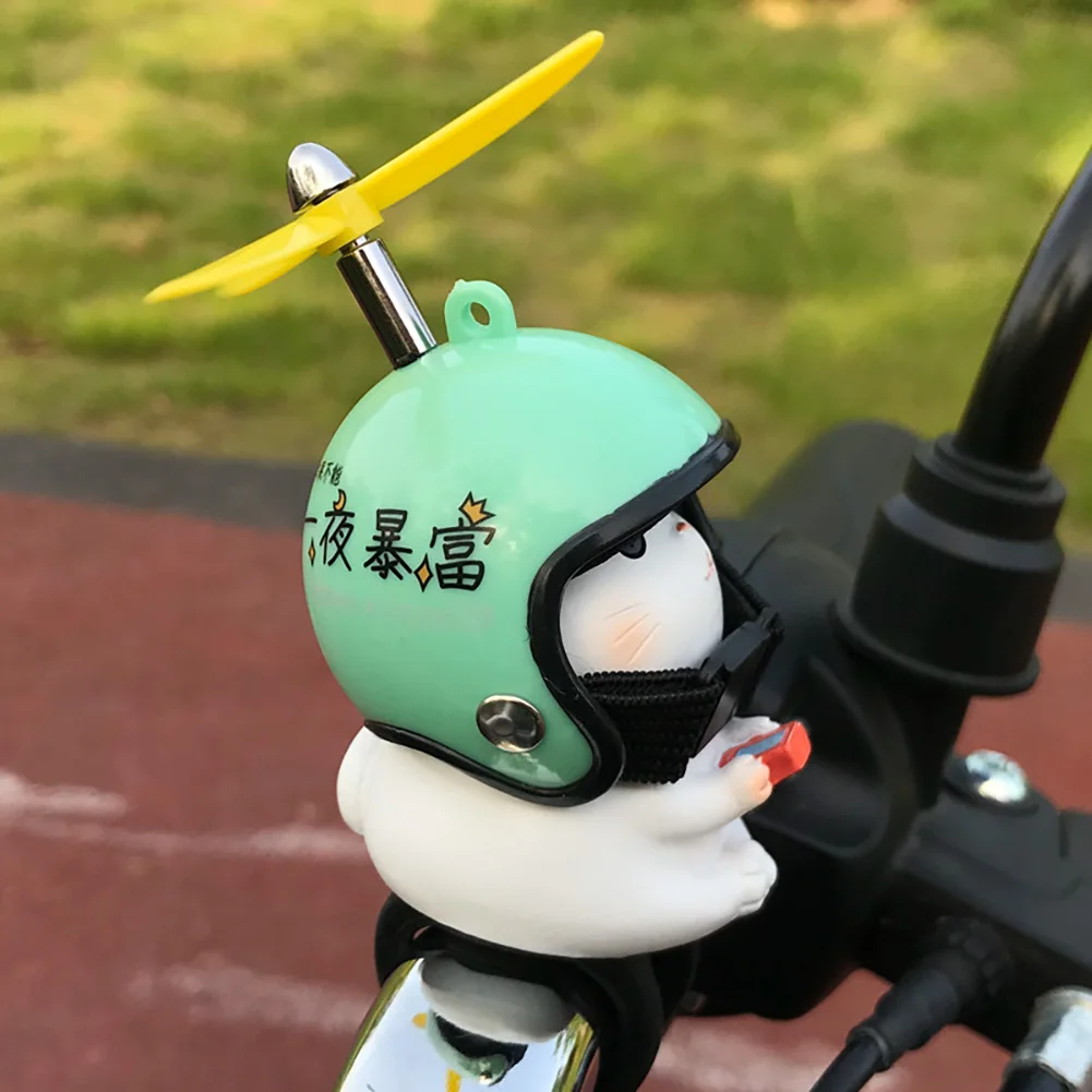 1Pc Motorcycle Handlebar Decoration Cartoon Ornament Car Interior Dashboard Decor Figurines Electric Bike Ornaments with Helmets