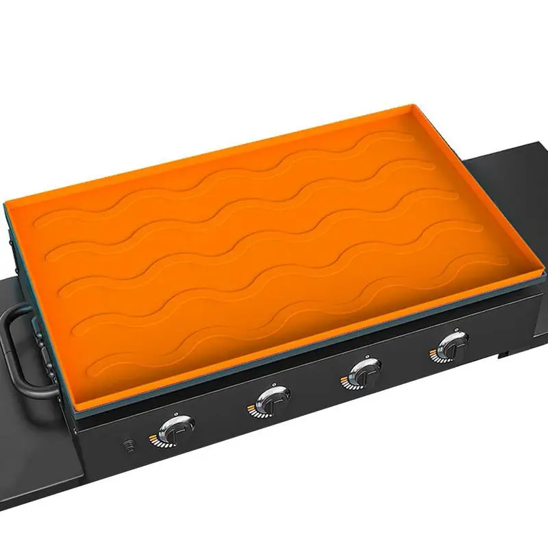 

Silicone Mat Cover Blackstones Griddle Griddle Mat All Season Cooking Surface Protective Cover Orange Made Of High-quality