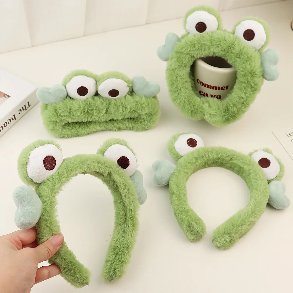 2022 Funny Frog Animal Makeup Headband Wide-brimmed Elastic Hairbands Cute Girls Hair Bands Women Hair Accessories