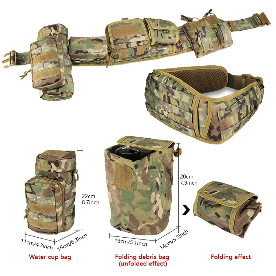 YAKEDA Camouflage Training Taille Abdeckung Outdoor MOLLE Gürtel Multifunktionale Tragetasche – Detail 1