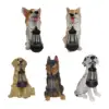 Resin Figurine Hanging Lantern Ornament Art Decor Solar Lights Garden Dogs Statue for Home 1