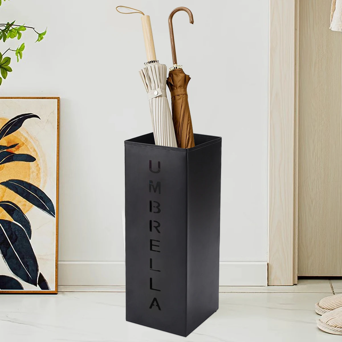 Metal Umbrella Stand Freestanding Square Mesh umbrella holder