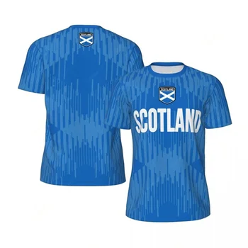Scotland Football T Shirts Men Cool Outdoor Sports T-shirt 3D Printed Soccer Short Sleeves Summer Street Oversized Tee Shirt
