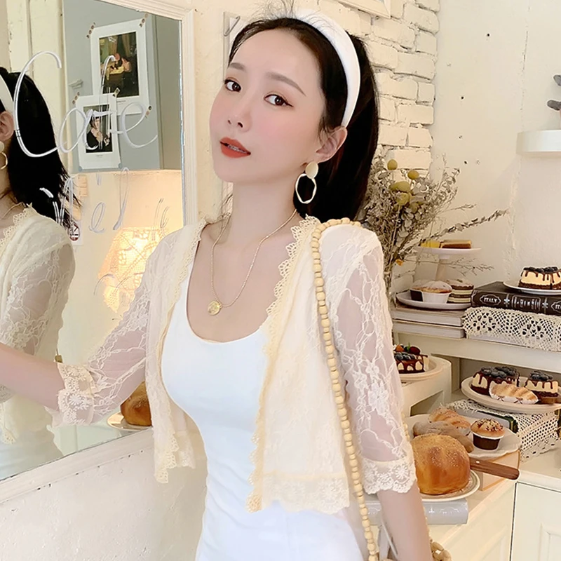 Black White Pink Apricot Women Bolero Long Sleeve Shrug Bolero Lace Bridal Cape Dress Jacket Wraps Beach Shawl Bridesmaid