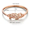 Cubic Zircon Heart Bracelet Bangle For Women Copper Hand Jewelry Rose Gold Color Accessories 5