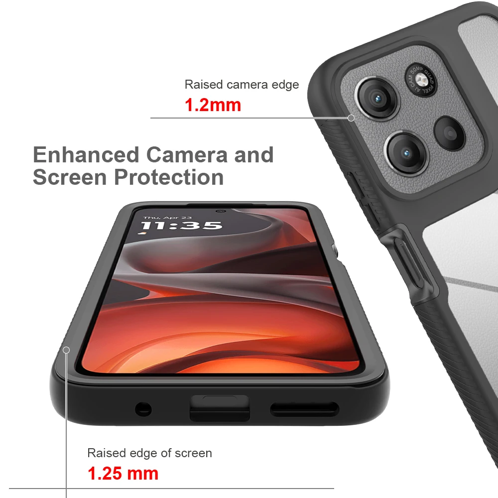 Luxury Dual-Function Armor Shockproof Case with Matte Transparent Finish