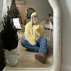 Neo Mint Cool Street Girls Winter Fashion Fluffy Fox Fur Jacket Women Casual Round Neck Faux Fur Coat Chic Thick Warm Outerwear 4