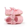 Newborn Baby Girls Mary Jane Flats Cute Bowknot Wedding Dress Shoes Non-Slip First Walkers Embroidery Flower Soft Shoes 4