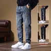 Washed Denim Men's Loose Large Size Cuffed Pants Spring New Casual Harlan Autumn Long Trousers Comfortable Loose Fit Jeans