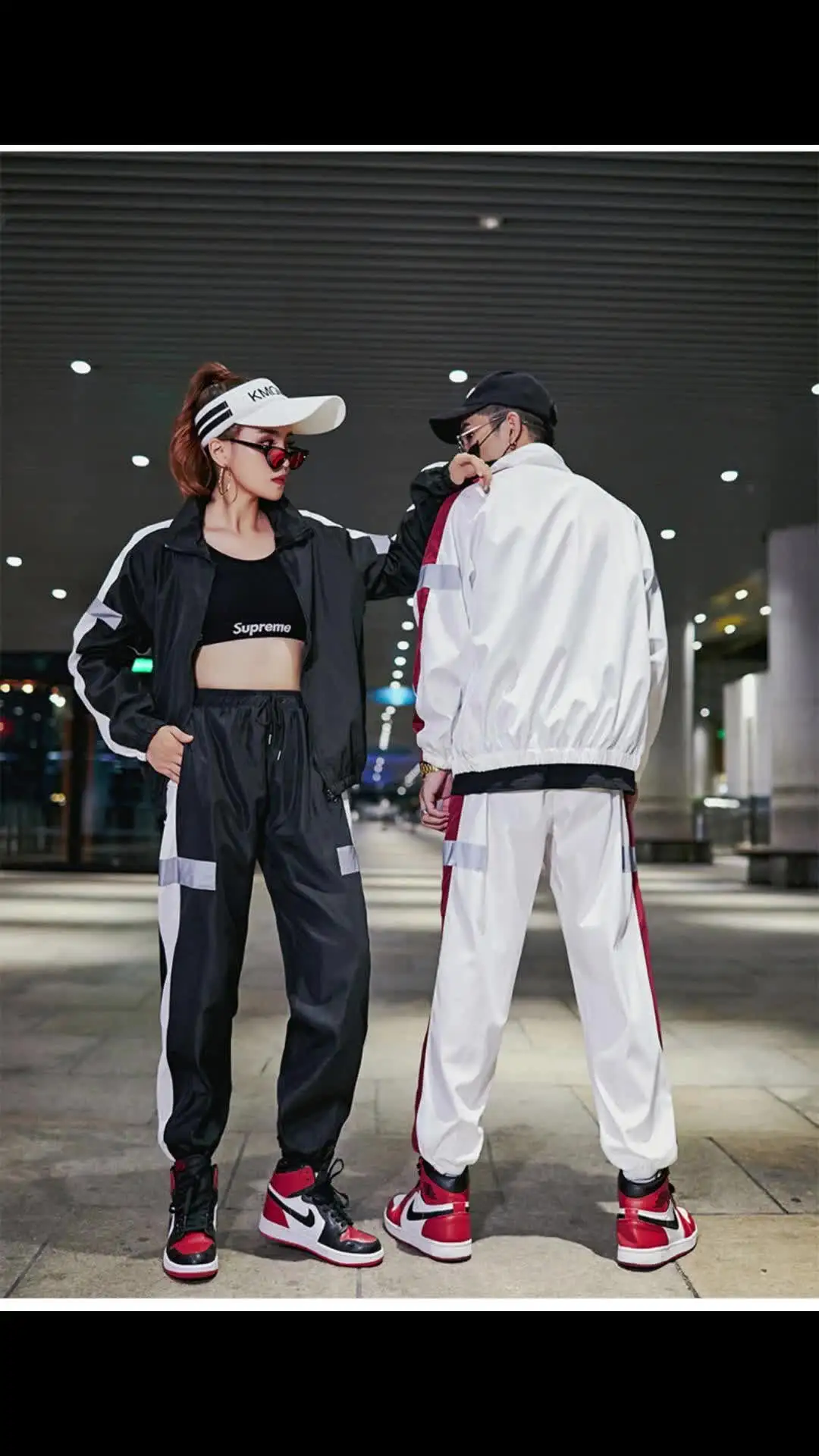 SCREENSHOT Veste De Survêtement Hip Hop Pour Homme - Coupe Ajustée - Confortable - Style De Vie Urbain - Style De Vie Urbain, S51707-noir/blanc, Petit