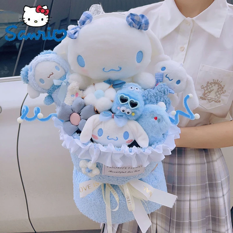 

Кукла Sanrio Cinnamoroll Kuromi плюшевый букет кавайные плюшевые игрушки подарок на День святого Валентина для подруги милый плюшевый подарок на день рождения
