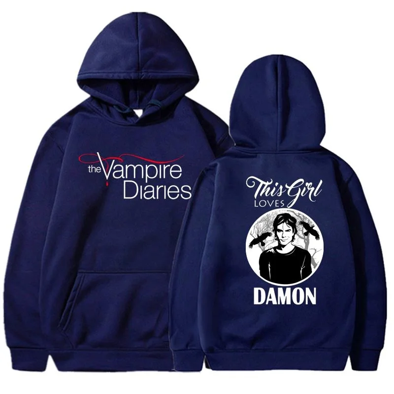 thumbnail image 1 of Sudaderas con capucha de The Vampire Diaries para mujer, Sudadera con capucha de personalidad de moda, jersey de manga larga suelto informal para exteriores, 1 of 5
