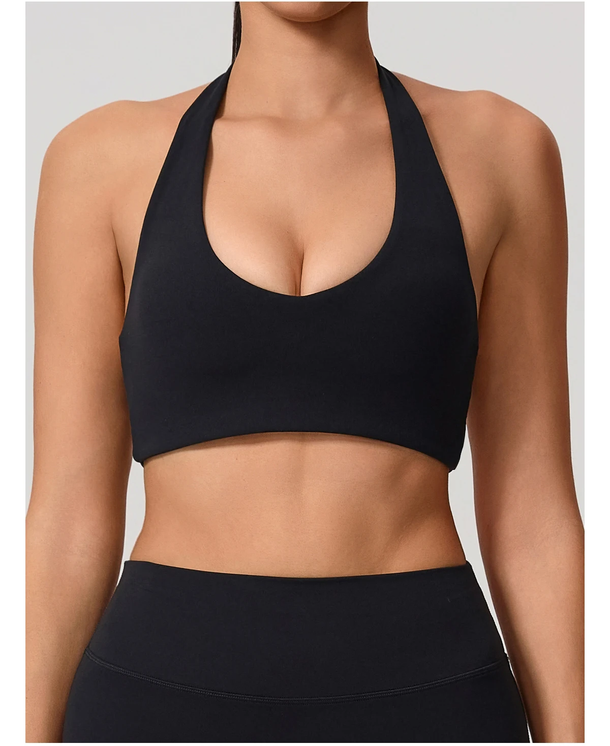 Sommer Damen Neckholder Gepolsterter Sport-BH Stoßdämpfend Rückenfreies Top für Outdoor-Laufen Fitness Crop Top Damen – Detail 31