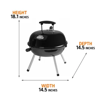 Portable Charcoal Grill 14.5 Inch Tabletop Grill Dome Design Adjustable Air Vents Ideal Camping Tailgating Picnics Easy Cleanup 4