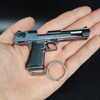 1:3 Desert Eagle Pistol Alloy Mini Gun Model Keychain Gold-plated Bag Pendant Detachable Toy Gun For Adult Kids Gift 2