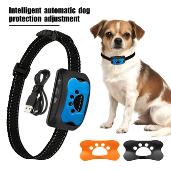 Intelligent Electric Ultrasonic Stop Barking Vibration Anti Bark Collar Stop Bark Training Collar for Dogs Stopper USB Charging 1
