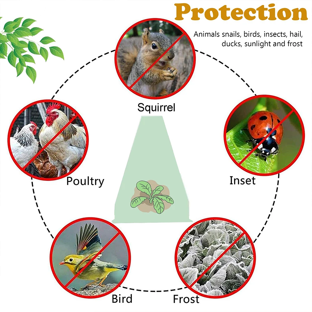 Growth Box Planting Tent Reusable Square Use Plant Clock Cover To Protect Plants From Bird Frost and Snail Damage Green 5Pcs planting tent