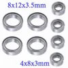 8Pcs Ball Bearings 4x8x3 8x12x3.5 For HSP E18 WLtoys A949 A959 A969 A979 A959-B A949-33 A949 1/18 RC Car Spare Parts 1