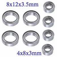 8Pcs Ball Bearings 4x8x3 8x12x3.5 For HSP E18 WLtoys A949 A959 A969 A979 A959-B A949-33 A949 1/18 RC Car Spare Parts 1