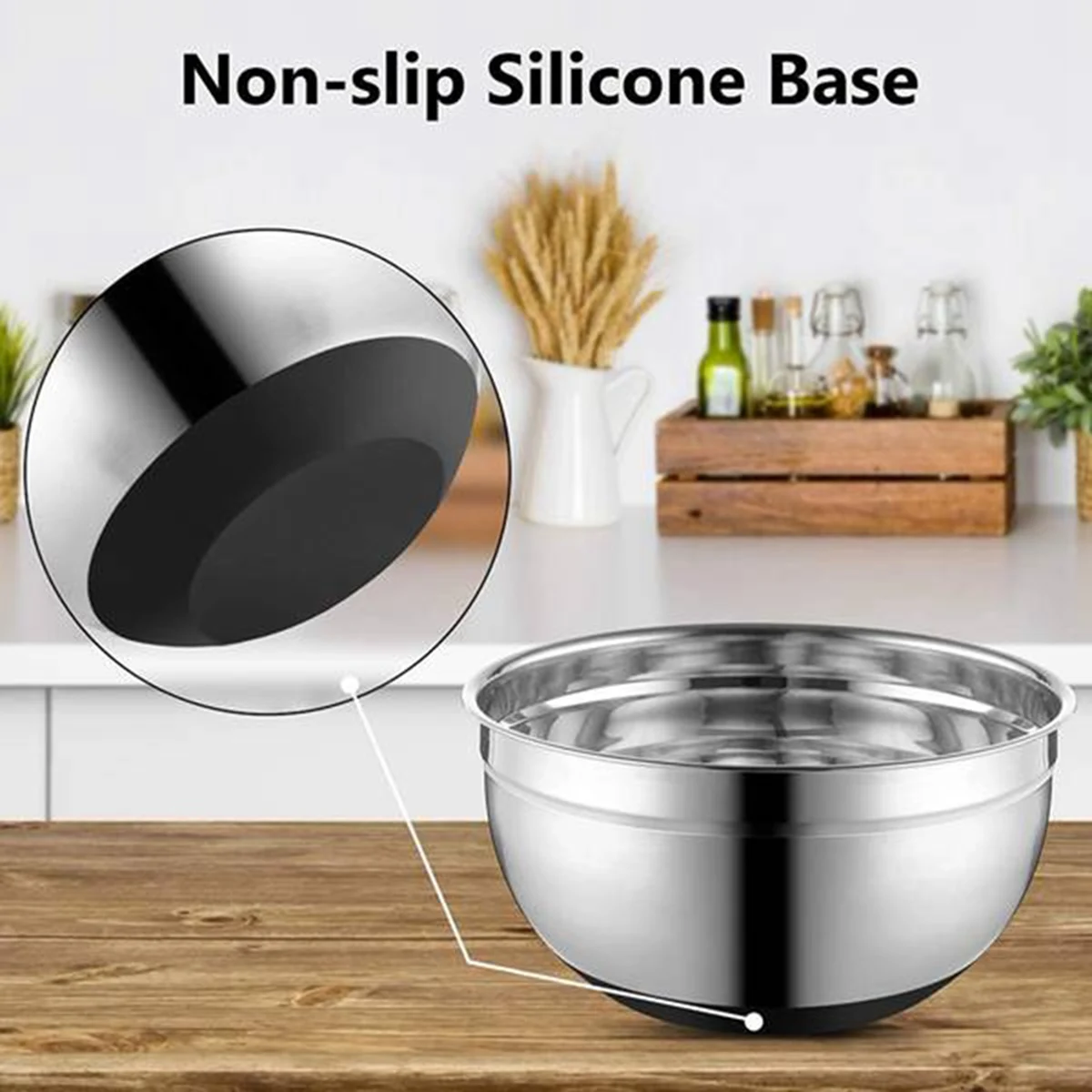 Stainless Steel Mixing Bowls Salad Bowl Non-Slip Stackable Serving Bowl with Airtight Lids for Kitchen Cooking Baking,Et mixing bowls