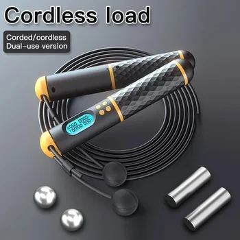 2 In 1 Multifun Skipping Rope With Digital Counter Speed Professional Ball Bearings And Non-slip Handles Jumps And Calorie Count Sports & Outdoors Toys & Games cb5feb1b7314637725a2e7: black yellow|white black 