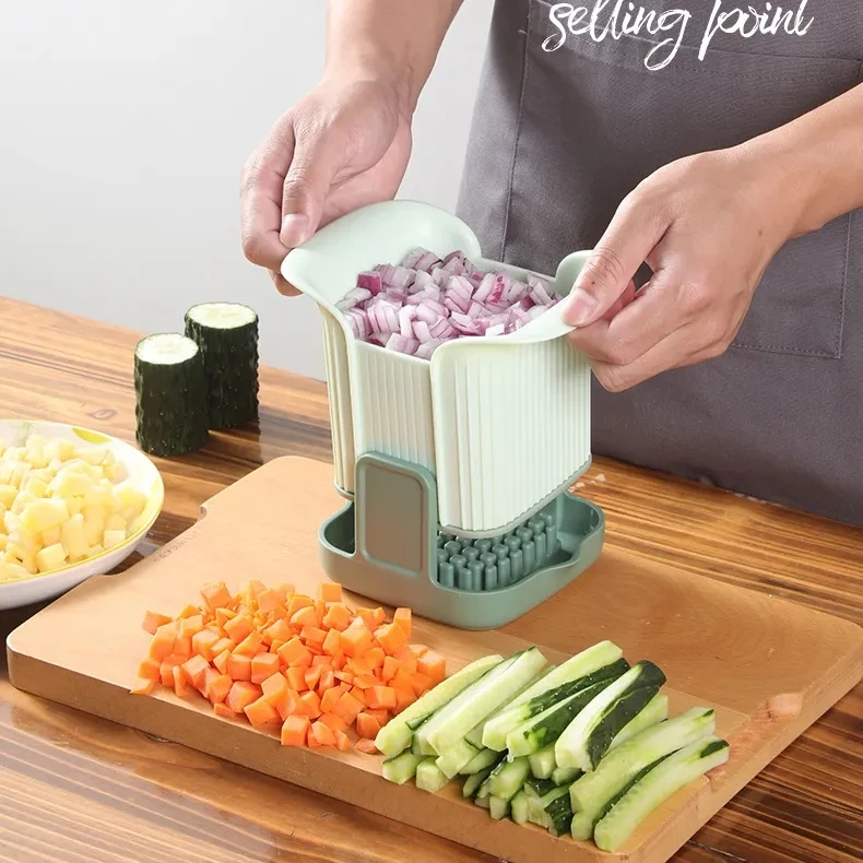 

Plastic Multifunction Hand Pressure Quick Onion Vegetable Food Dicer Kitchen Gadget Fruit Cutter potato chopper