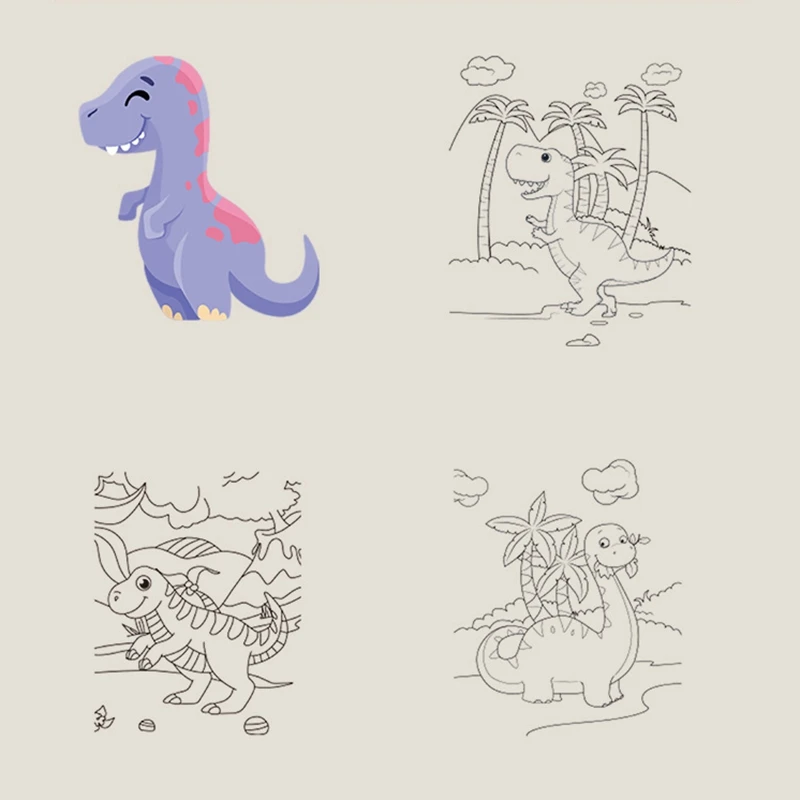 16 Pages Montessori Children's Coloring Books Mermaid Dinosaur