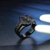 Punk Hip Hop Stainless Steel Lightning Ring Men Fashion Vacuum Electroplating Drip Glue Titanium Steel Rings Jewelry Wholesale 3