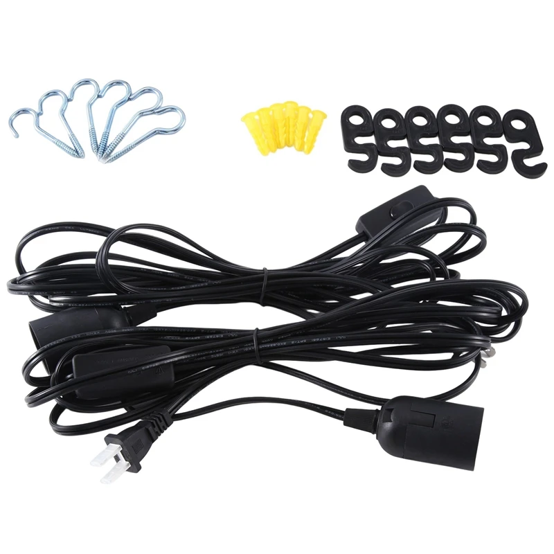 

E26 Lamp Kit Vintage Hanging Pendant Light Cord Kit Black With On/Off Switch US Plug