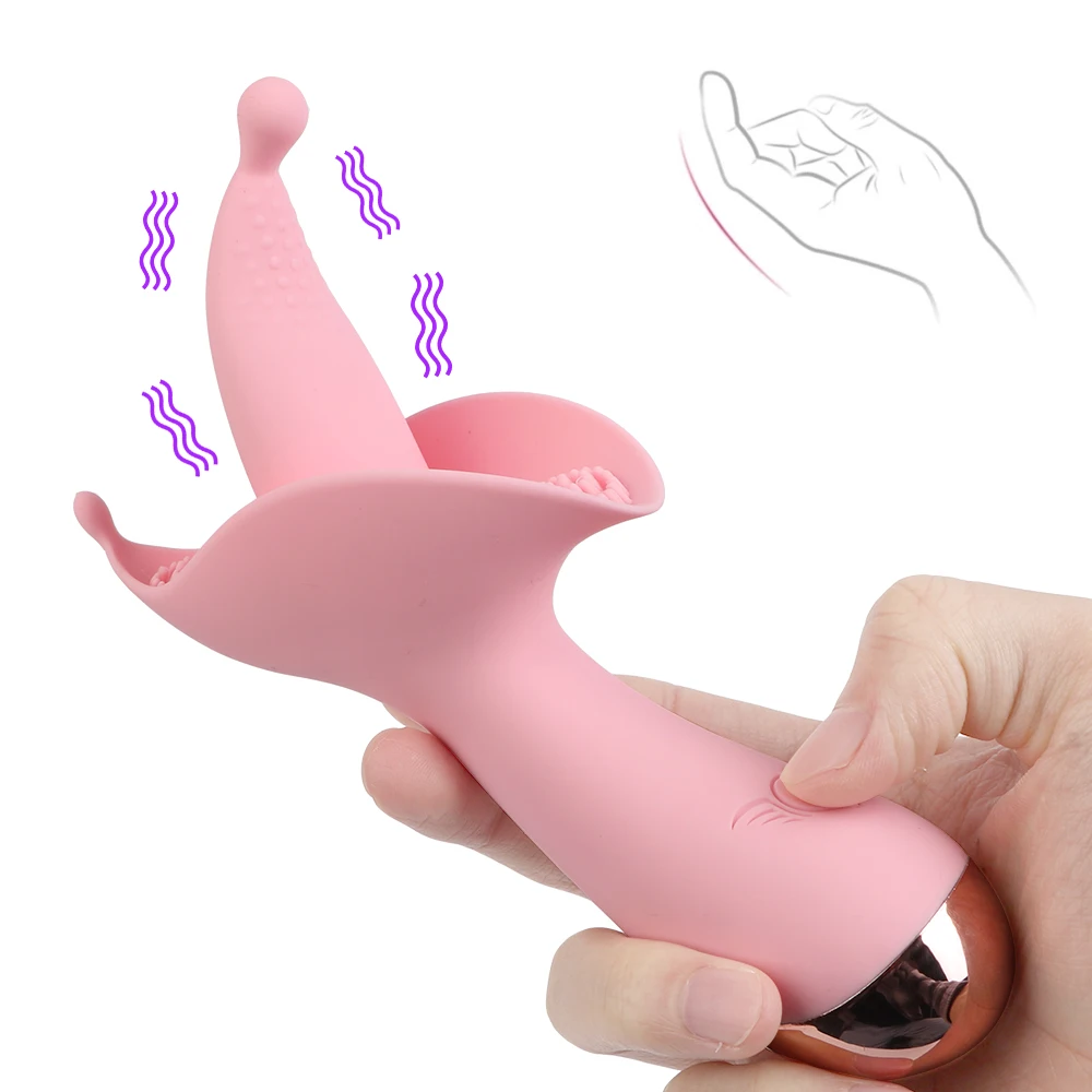Vaginal G Spot Anal Massage Sex Toy for Women Nipple Stimulate 9 Modes Clit Tickler Tongue Licking Vibrator image