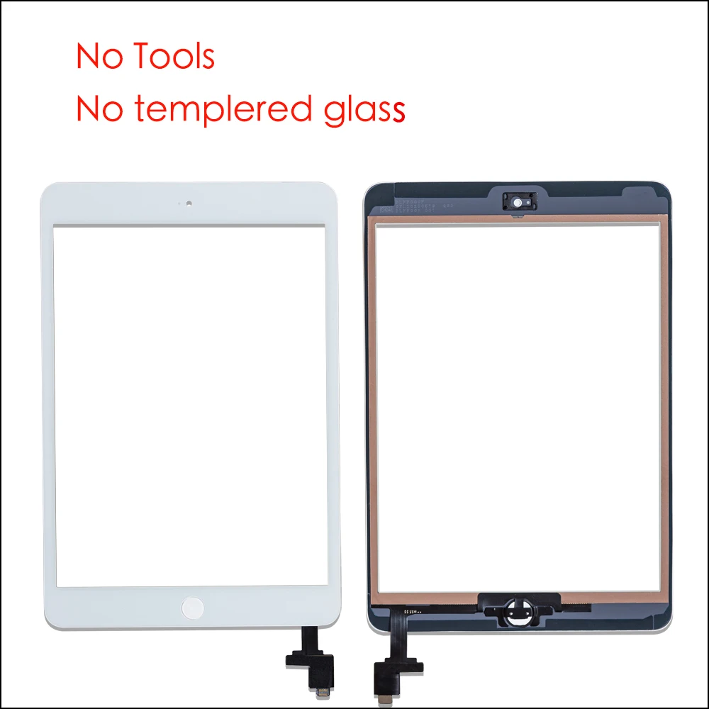 iPad Mini Touch Screen Digitizer with IC Chip, Key Button, and Tempered Glass Protection