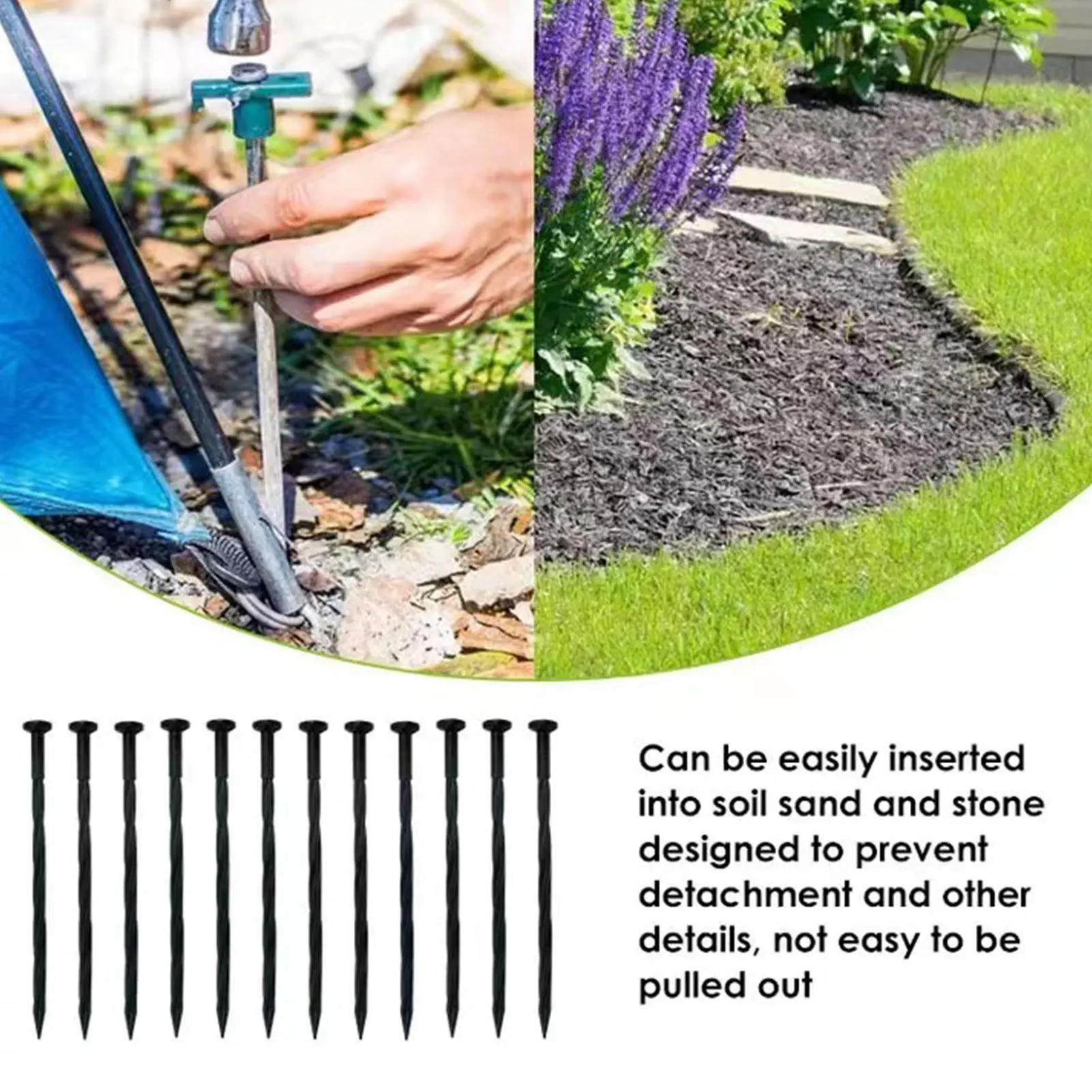 50 Pcs Multifunction Garden Nails Secure Nails Landscaping Edging for Paver Edging Spikes Tent Garden Supplies Tool