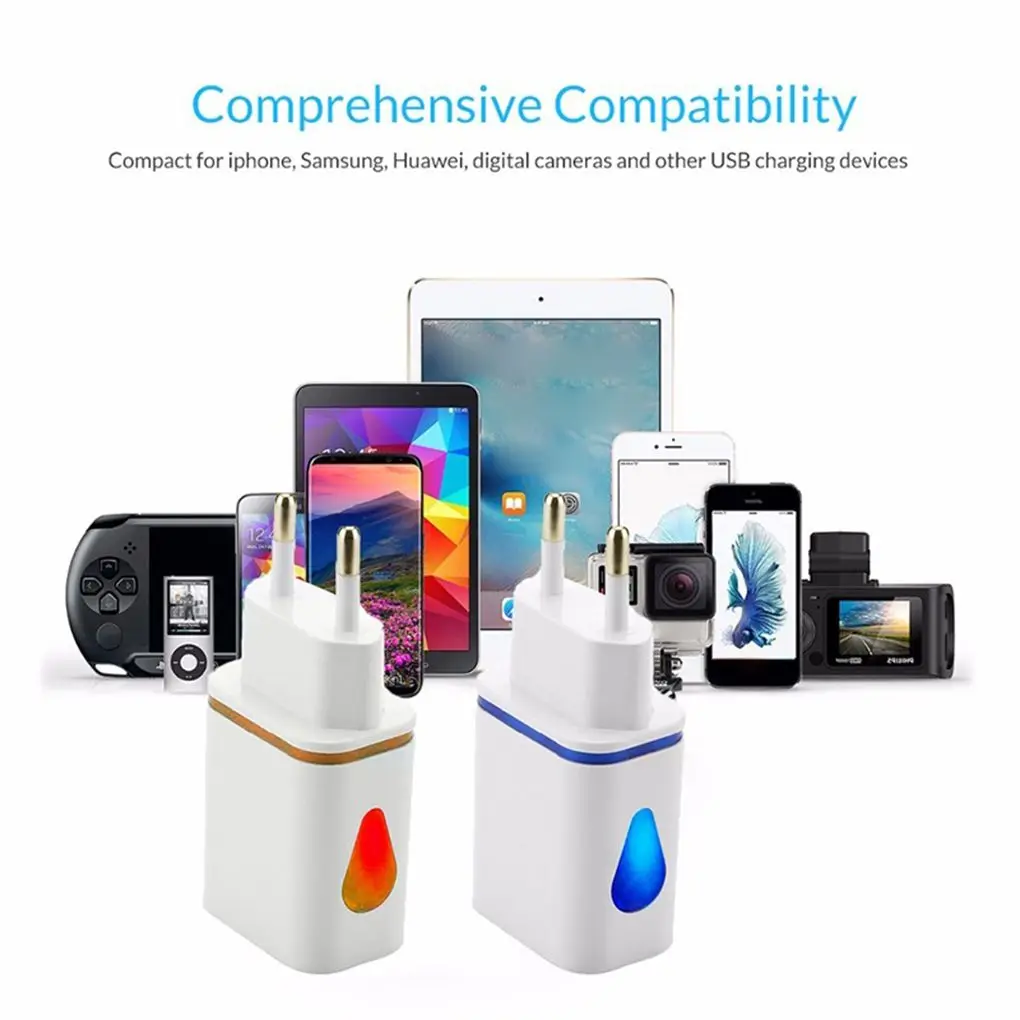 Dual Port 2A Output USB Wall Charger Travel Plug Power Adapter Quick Charge 3.0 Compatible for iPhone Samsung Xiaomi Phone