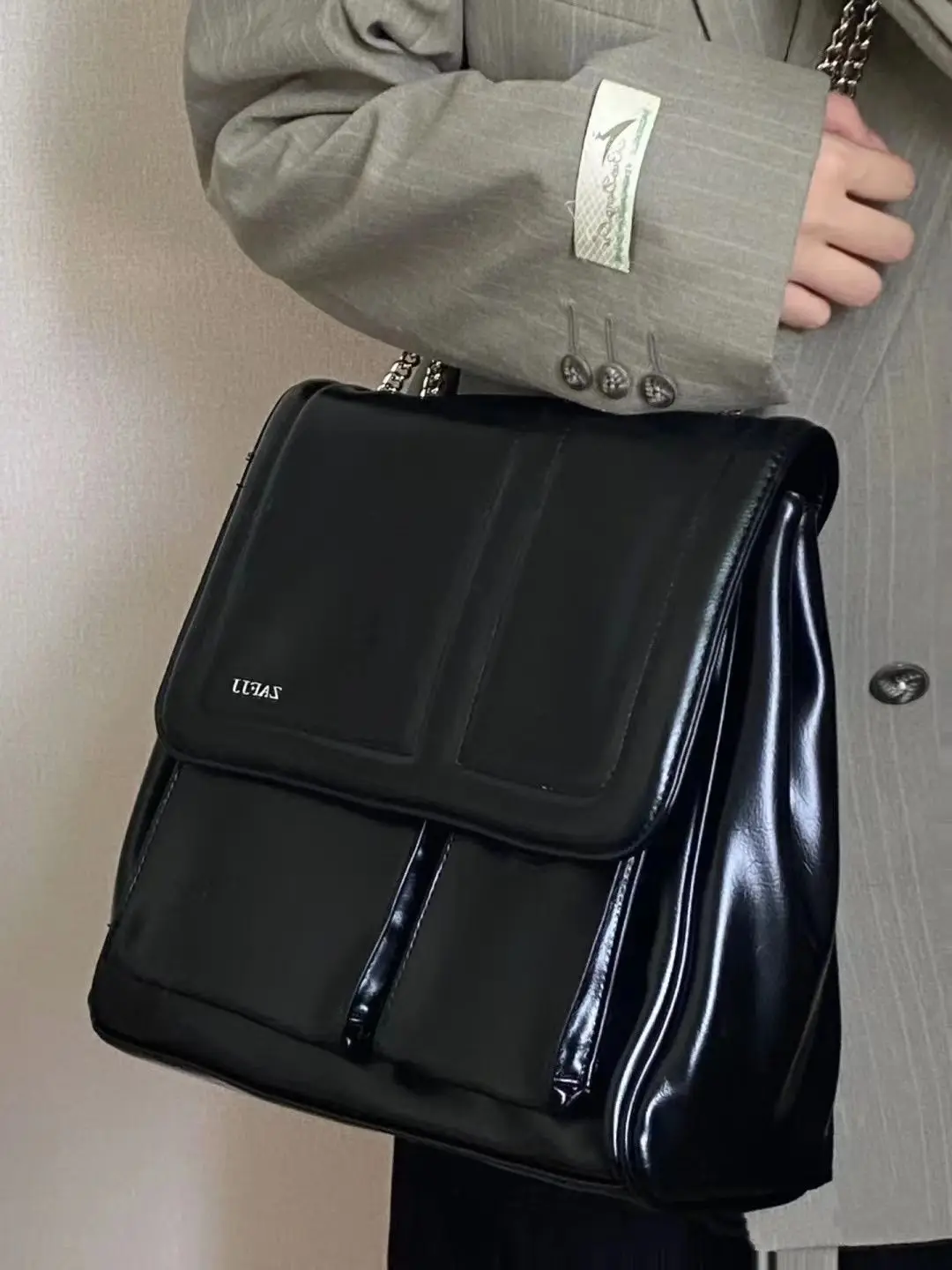 JIAERDI Black Leather Crossbody Bag Women 2023 Large Capacity Y2k Mochila Ladies Vintage Solid Messenger Bag Backpcks Aesthetic