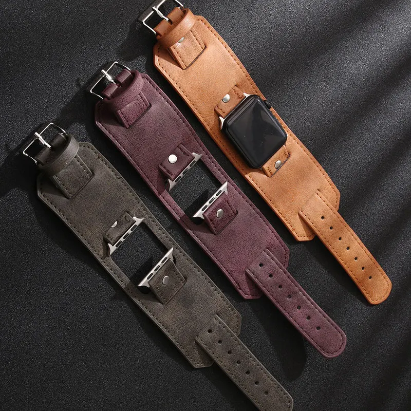 

Strap For Apple Watch Correa 40mm 44mm 38mm 42mm 45mm 41mm Smart watch Vintage Leather Bracelet iWatch 8 7 6 5 4 3 SE Ultra 49mm