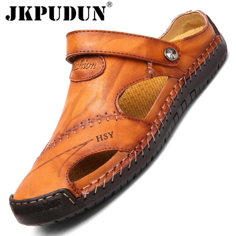 Summer-Men-Casual-Sandals-Luxury-Mens-Slippers-Leather-Clogs-Designer ...