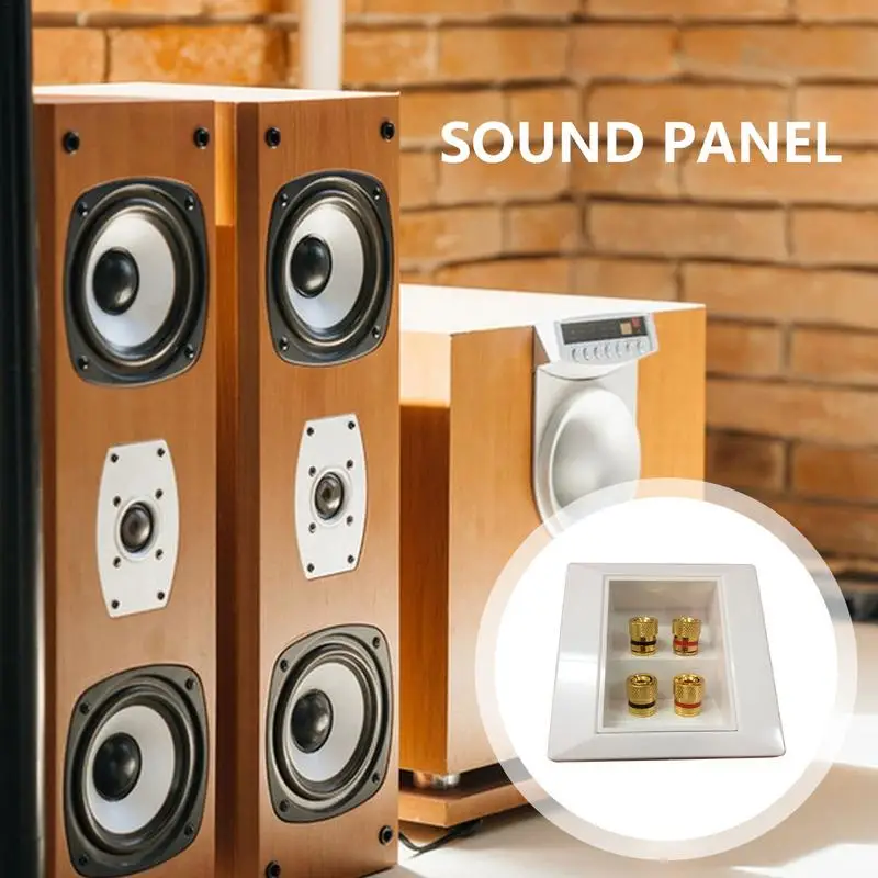 Audio Wall Plate Speaker Wall Outlet Home Theater Plate Speaker Jack Home Audio Accessories With 4 Port For